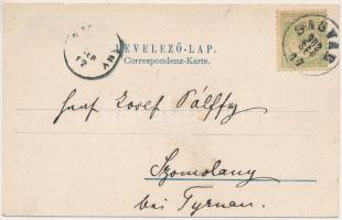 1902 Sasvár, Sassin, Sastín (Sasvár-Morvaőr, Sastín-Stráze); Zur Erinnerung an die Anwesenheit seine...