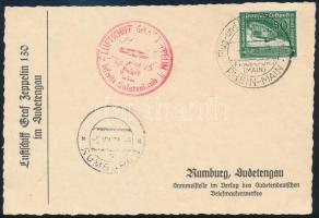 1938 Zeppelin levelezőlap / postcard "LUFTSCHIFF GRAF ZEPPELIN" - "RUMBURG"