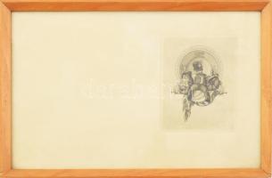 Horváth Endre (1896-1954): Kívánok sok boldog napot, minden jóból sokat nagyot. Rézkarc, papír, jelz...