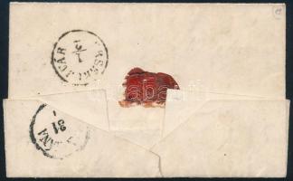 ~1855 3kr MP III with plate flaw "GRAN" ~1855 3kr MP III. lemezhibával