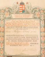 1938 Országos Központi Hitelszövetkezet díszoklevél grafika: Gebhardt Szélén sérülésekkel 58x44 cm
