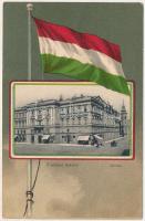 Arad, színház. Szecessziós magyar zászlós litho keret / theatre. Art Nouveau, litho frame with Hungarian flag (fl)