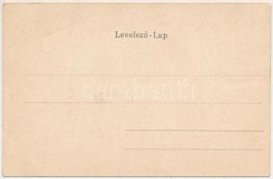 Arad, színház. Szecessziós magyar zászlós litho keret / theatre. Art Nouveau, litho frame with Hunga...