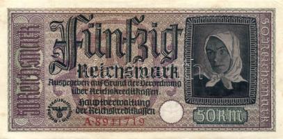 Német Birodalom / II. világháborús megszállások 1939. 50M (2x) egymás utáni sorszámokkal T:II