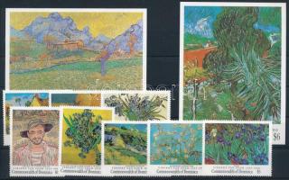 Van Gogh set + imperforated block pair, Festmények, van Gogh sor + vágott blokkpár