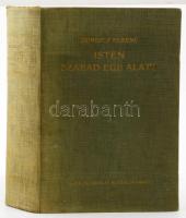 Zsindely Ferenc: Isten szabad ege alatt. Elbeszélések vadról, vadászatról, vadászemberekről. Zsindely Endre felvételeivel. Bp,[1933],Franklin, 277+2 p.+ 64 (fekete-fehér fotók) t. Kiadói aranyozott egészvászon-kötés, kopott borítóval és fakó gerinccel, kissé foltos lapokkal, a címlapon régi tulajdonosi bélyegzésekkel és dátumozással (Szentpétery Géza pilisi mérnöki és erdőgazdasági irodája), ajándékozási sorokkal.