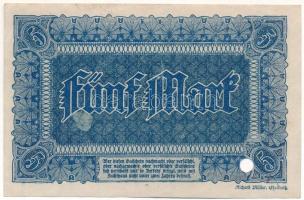 Német Birodalom / Chemnitz / 1918. 5M "Chemnitzi Gyáriparosok Pénzügyi Szövetsége" lyukasz...