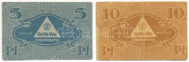 Németország / Weimari Köztársaság / Chemnitz 1921. 5pf + 10pf "Gyarmati Árukereskedelmi Szövets...