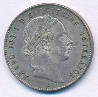 1852B 20kr Ag "Ferenc József" T:AU patina  Adamo M11