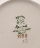 Rosenthal lilavirágos ékszeres tálka, jelzett, hibátlan, d: 10 cm