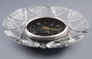 Majak kristály peremmel díszített falióra, működik, d: 27 cm