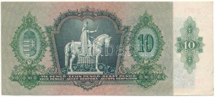 1936. 10P zöld színű, hamis nyilaskeresztes felülbélyegzéssel T:F szép papír