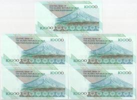 Irán 1992- 10.000R (5x) sorszámkövetők T:UNC Iran 1992- 10.000 Rials (5x) consecutive serials C:UNC