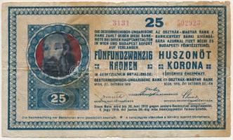 1918. 25K "3131", 3mm, hullámos hátlappal, propaganda (gúny) rajzzal T:VG folt Adamo K22AR