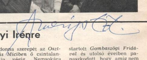Amerigo Tot autográf aláírása Film Színház Muzsika folyóirat egy 1978-ban megjelent lapszámában