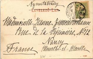 1904 Balaton, Balatoni halászat, a háló javítása. Balázsovich Gyula fényképész kiadása (EK)