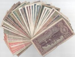 Vegyes 47db-os, legnagyobbrészt pengő bankjegy tétel, közte inflációs kiadások, Vöröshadsereg Paranc...