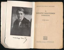 Kosztolányi Dezső: A szegény kisgyermek panaszai. Bp., 1919, Athenaeum. V. kiadás. A borító Falus El...
