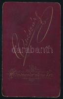 cca 1880-1890 Fiatal hölgy portréja, vizitkártya Császár József kolozsvári műterméből, 10,5x6,5 cm (...