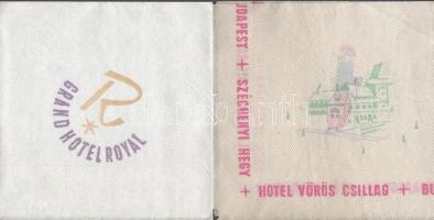 cca 1960-1970. 4 db vendéglátó reklámos szalvéta: Hotel Erzsébet, Budapest -- Hotel Vörös Csillag, B...
