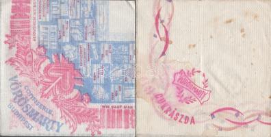 cca 1960-1970. 4 db vendéglátó reklámos szalvéta: Vörösmarty Cukrászda, Budapest (3 különböző) -- Bé...
