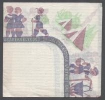 cca 1960. 5 db retró reklámos szalvéta: Takarékbetétkönyv: "A szakszervezeti üdülés a jó munka ...