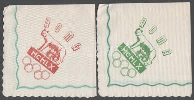 1960. Római Olimpia: 4 db reklámos szalvéta: Roma MCMLX (2 különböző) - Roma 1960, Olympia Toto (2 k...