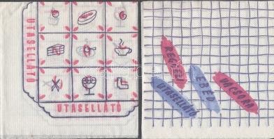cca 1960-1970. 4 db retró reklámos szalvéta: Utasellátó (2 különböző) -- Üdülőellátó Vállalat (2 különböző)