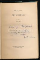 Kis Ferenc: Ami megőriz. Versek 1931-1958. A szerző, Kis Ferenc (1908-1964) József Attila-díjas költ...