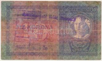 1904. 10K hamis "Központi járás főszolgabírája" felülbélyegzéssel T:VG szakadás, folt
Ada...