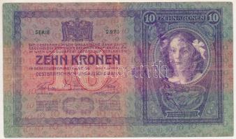 1904. 10K hamis jugoszláv bélyeggel és felülbélyegzéssel T:F kis szakadás
Adamo K10