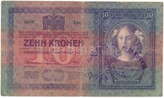 1904. 10K hamis jugoszláv felülbélyegzéssel T:F,VG hajtás mentén középen kis anyaghiány
Adamo K10