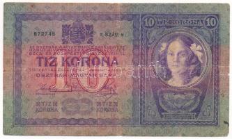 1904. 10K hamis felülbélyegzéssel T:F,VG kis szakadás, folt
Adamo K10