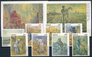 1991 Vincent van Gogh halálának 100. évfordulója sor + vágott blokkpár Mi 1533-1540 + Mi 177-178