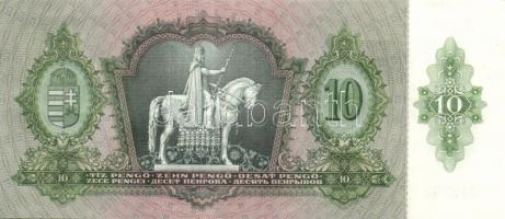 1936. 10P (4x) egymás utáni sorszámokkal, egyik darabon több papírránccal T:I