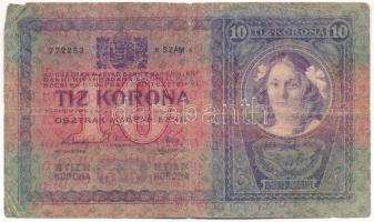 1904. 10K hamis felülbélyegzéssel T:VG szakadás Adamo K10