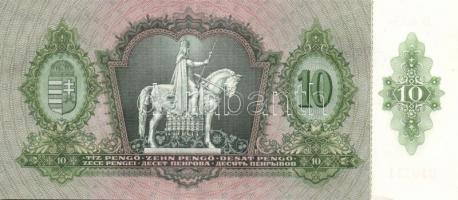 1936. 10P (4x) egymás utáni sorszámokkal, egyik darabon számos papírránccal T:I