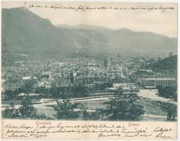 1901 Brassó, Kronstadt, Brasov; 2-részes kihajtható panorámalap. H. Zeidner kiadása / 2-tiled folding panoramacard (EK)