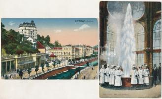 Karlovy Vary, Karlsbad; - 6 pre-1945 unused postcards