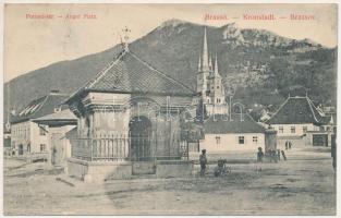 1910 Brassó, Kronstadt, Brasov; Porond tér, Szent Miklós ortodox templom / Anger Platz / square, Orthodox church (EK)