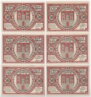 Németország / Weimari Köztársaság / Colditz 1921. 50pf (6xklf) T:UNC,AU Germany / Weimar Republic / Colditz 1921. 50 Pfennig (6xdiff) C:UNC,AU