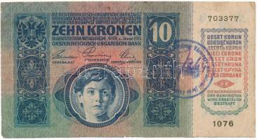 1915. 10K hamis "(Bács-Kiskun)Vármegye Bácsalmási járás főszol(gabírája)" felülbélyegzésse...