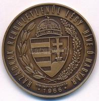 1966. "Hazádnak rendületlenül légy híve ó magyar - Numismatica Hungarica / Budapest 1956" kétoldalas bronz emlékérem (38mm) T:UNC,AU