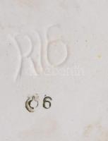 Antik porcelán patikus keverőmozsár, jelzett, kopással, m: 20,5 cm