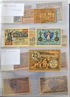 Németország ~1918-1923. 216db-os papír szükségpénztétel négygyűrűs berakóban, osztott berakólapokon ...