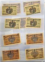 Németország ~1918-1923. 216db-os papír szükségpénztétel négygyűrűs berakóban, osztott berakólapokon ...