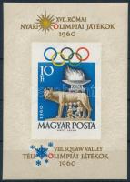 1960 Olimpia (I.) - Róma Téli Olimpia (I.) - Squaw Valley vágott blokk (10.000)