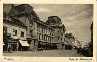 Beregszász, Beregovo, Berehove; Magyar Királyi Törvényszék, Schwartz Dezső könyv és papír üzlete, Corso kávéház / court, shop, cafe (EK)