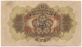 Kína / Japán megszállás DN (1938) 5Y T:F folt China / Japanese occupation ND (1938) 5 Yen C:F spotte...