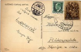 1938 Losonc, Lucenec; Celkovy pohlad / zsinagóga. Marcel Filó kiadása / synagogue + "1938 Loson...